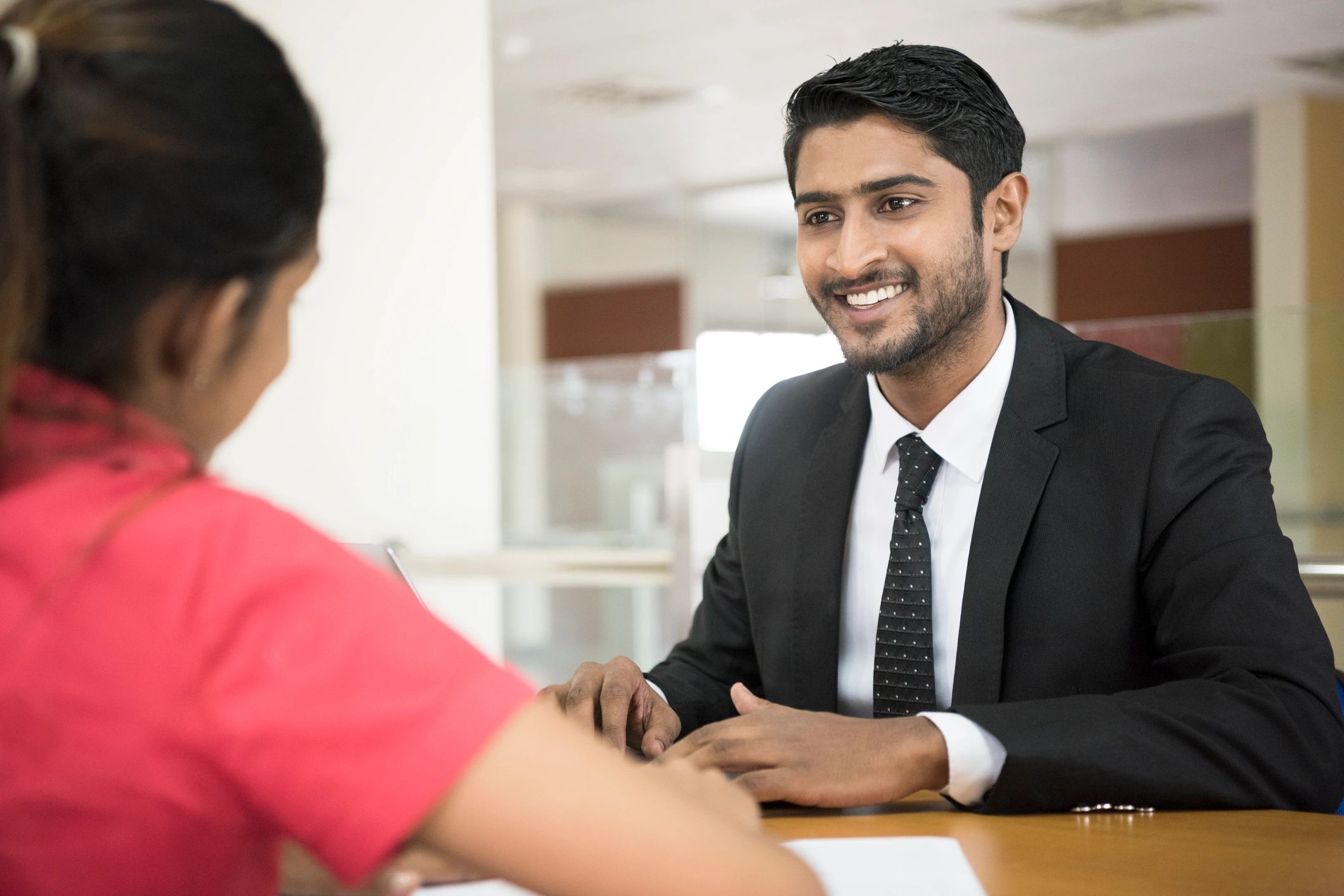 Business meeting discussion in an office